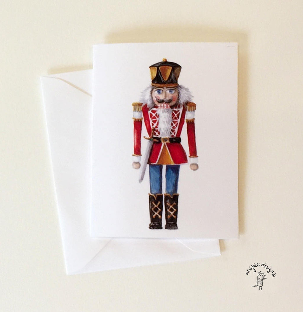 Red and Blue Nutcracker King- Christmas Holiday Cards