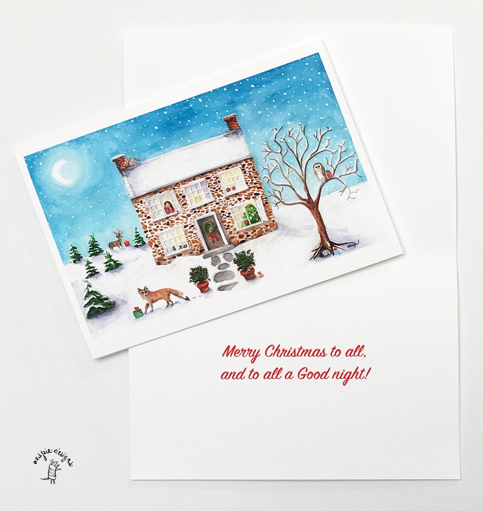 Night Before Christmas Holiday Cards (Set of 10) - Handmade