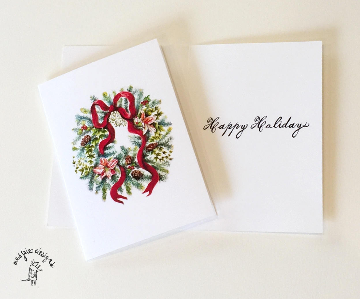 Winter Wreath Christmas Holiday Cards