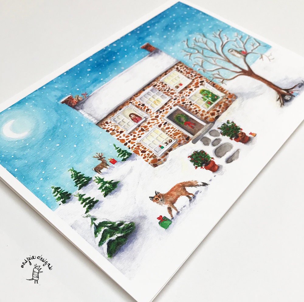 Night Before Christmas Holiday Cards (Set of 10) - Handmade