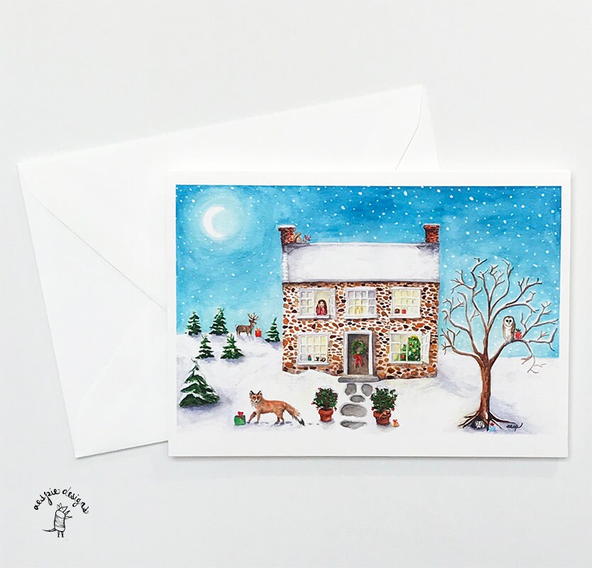 Night Before Christmas Holiday Cards (Set of 10) - Handmade