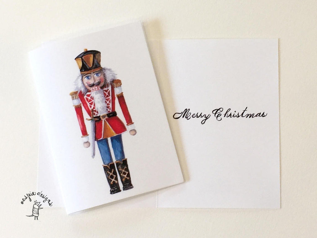 Red and Blue Nutcracker King- Christmas Holiday Cards