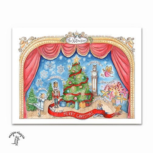 Nutcracker Christmas Art Print - Watercolor