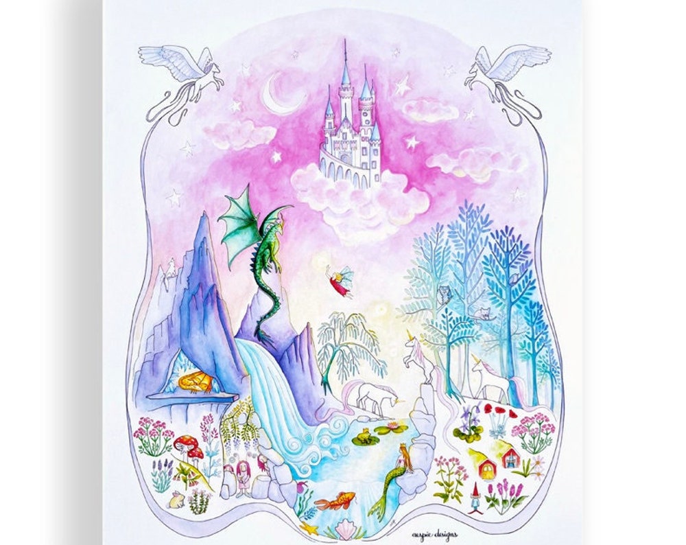 Magical Fairytale Art Print - Watercolor